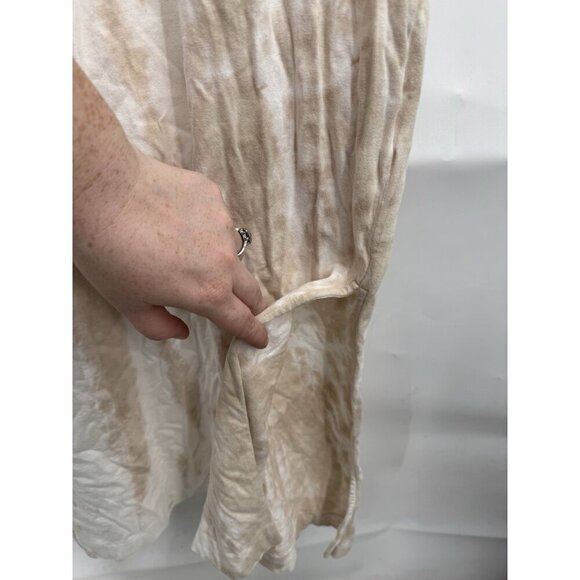 Old Navy Loose Vintage Inspired Tie Dye Shirt Dress Women XL Tan Retro Summer - Picture 5 of 8